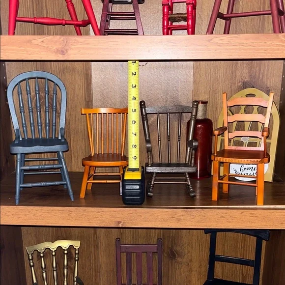 2 Miniature Wooden Chair Set - Multicolor - Picture 5 of 6